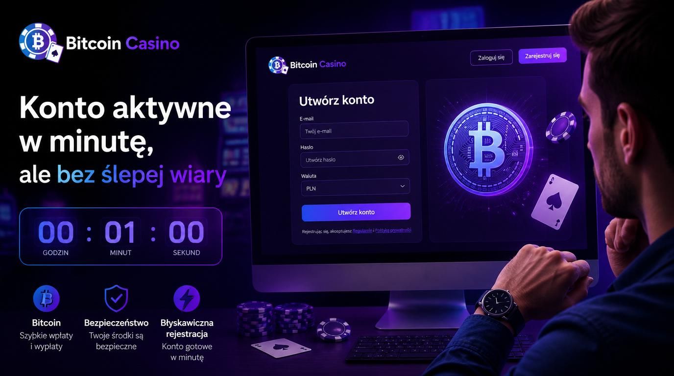 Interfejs z czasem rejestracji i formularzem oraz symbolem Bitcoina