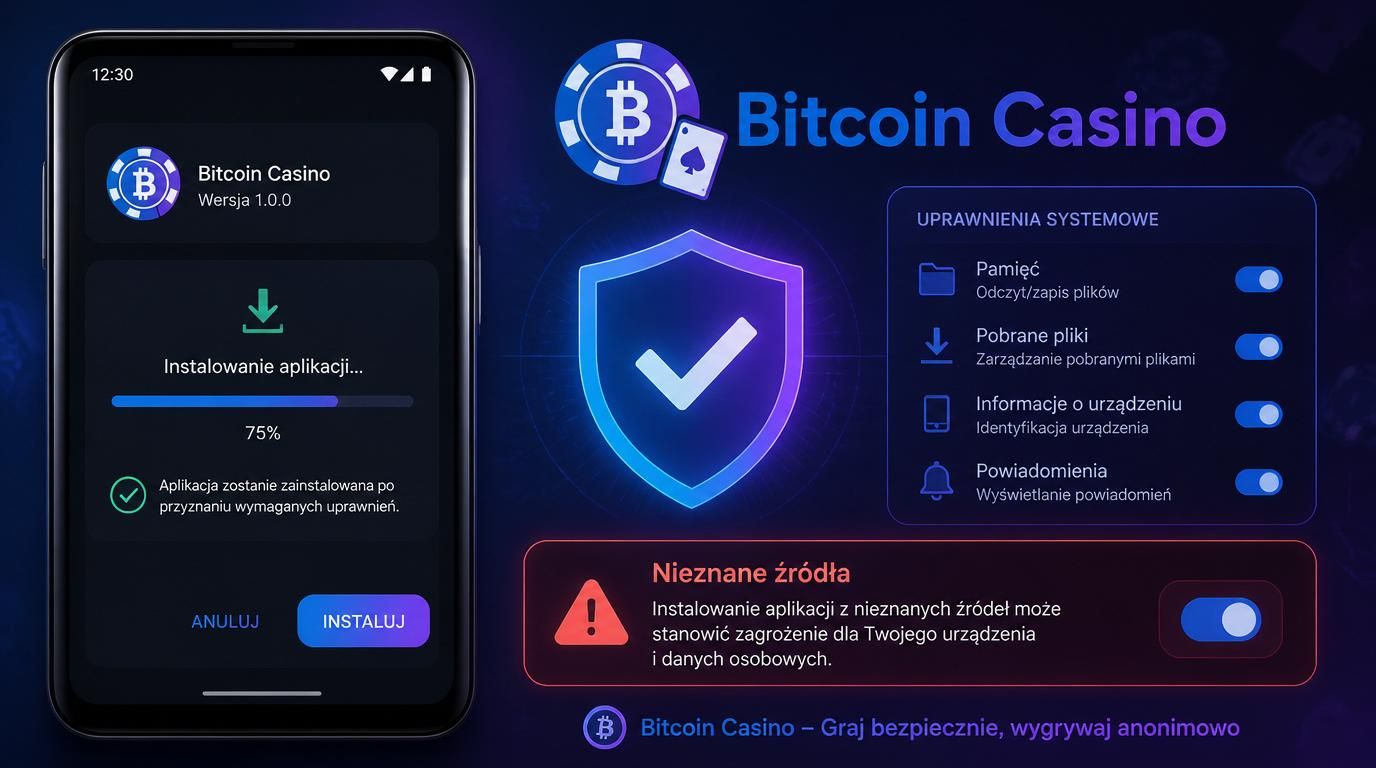 Telefon pokazujący instalację APK na Androidzie z ikoną bezpieczeństwa